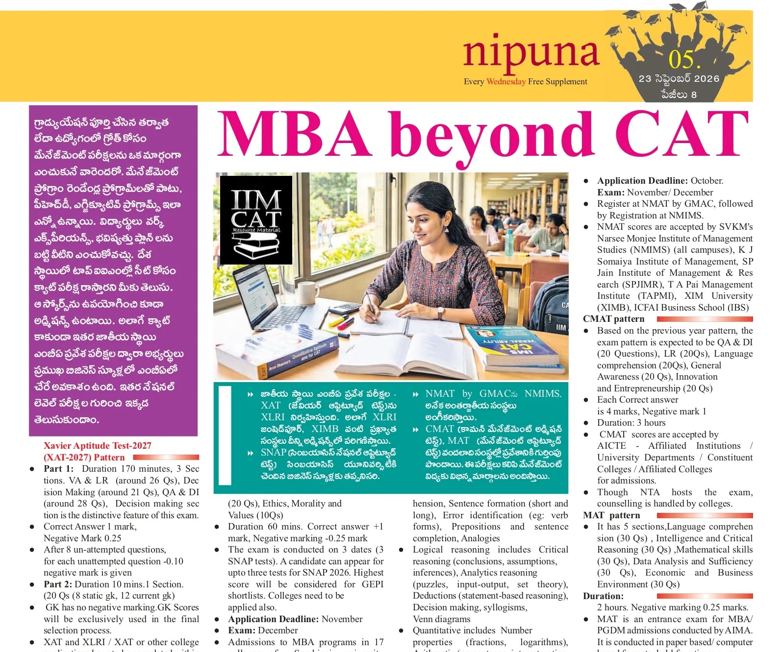 MBA entrance exams besides CAT